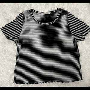 Top , Caution to the wind brand, Size M, Black color with white stripes